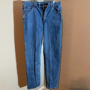 Vintage Carhartt Men’s Sz 38x28 Blue Jeans with Brown interior Pockets